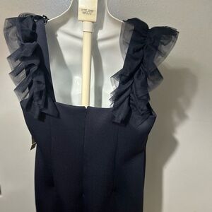 Eliza J.  Blue ruffled shoulder gown Size 16 W